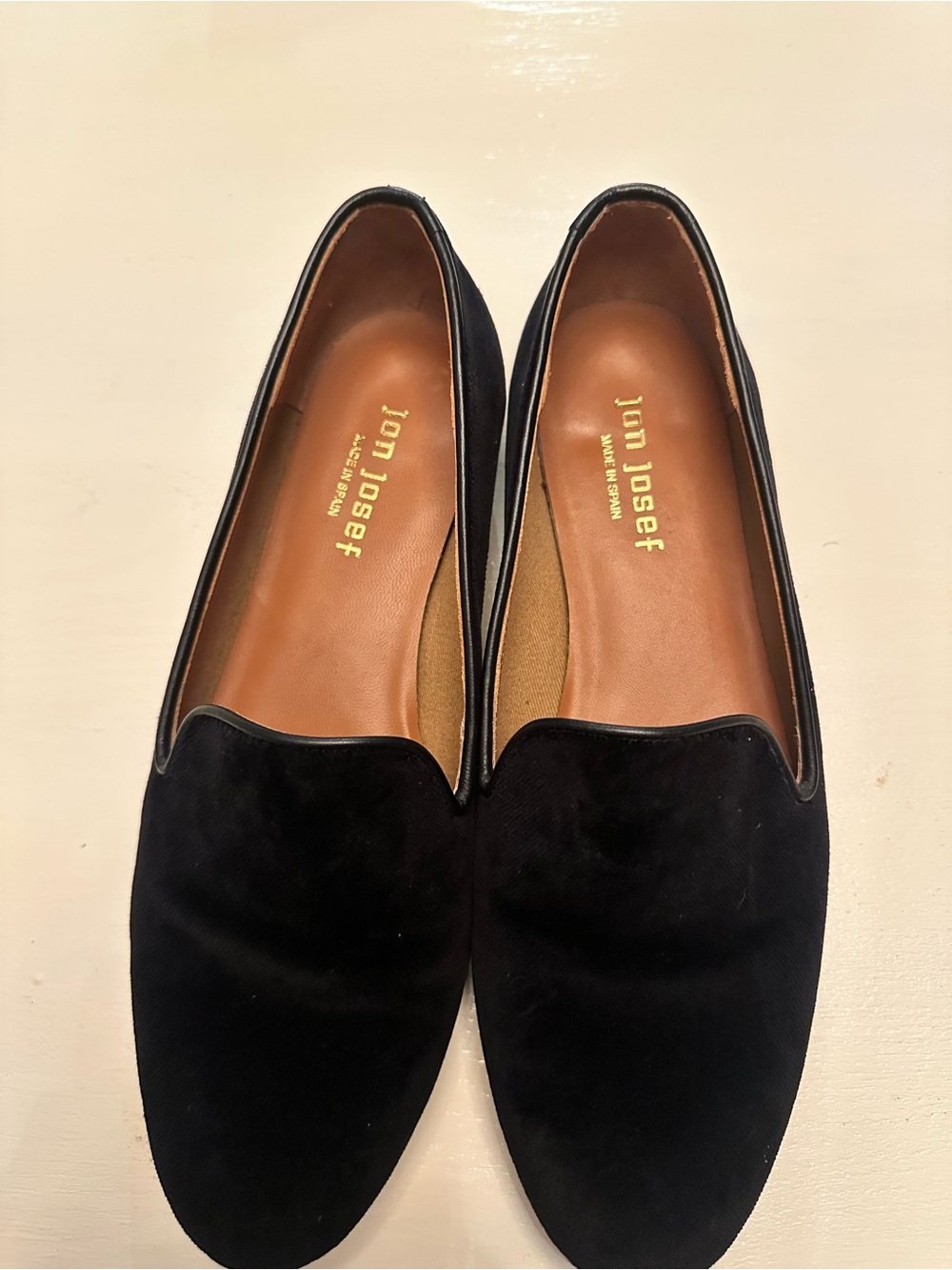 Jon Josef Black Velvet loafers made in Spain